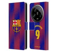 Head Case Designs sous Licence Officielle FC Barcelona Robert?Lewandowski 2025/26 Joueurs Home Kit Étui Portefeuille en Cuir Compatible avec Xiaomi 14 Ultra