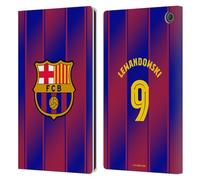 Head Case Designs sous Licence Officielle FC Barcelona Robert?Lewandowski 2025/26 Joueurs Home Kit Étui Portefeuille en Cuir Compatible avec Amazon Fire Max 11 2023