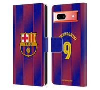 Head Case Designs sous Licence Officielle FC Barcelona Robert?Lewandowski 2025/26 Joueurs Home Kit Étui Portefeuille en Cuir Compatible avec Google Pixel 7a