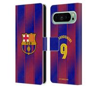 Head Case Designs sous Licence Officielle FC Barcelona Robert?Lewandowski 2025/26 Joueurs Home Kit Étui Portefeuille en Cuir Compatible avec Google Pixel 9 Pro XL
