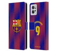 Head Case Designs sous Licence Officielle FC Barcelona Robert?Lewandowski 2025/26 Joueurs Home Kit Étui Portefeuille en Cuir Compatible avec Motorola Moto G Power (2023)