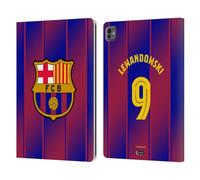 Head Case Designs sous Licence Officielle FC Barcelona Robert?Lewandowski 2025/26 Joueurs Home Kit Étui Portefeuille en Cuir Compatible avec Apple iPad Pro 13 M4 2024