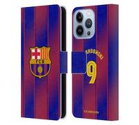 Head Case Designs sous Licence Officielle FC Barcelona Robert?Lewandowski 2025/26 Joueurs Home Kit Étui Portefeuille en Cuir Compatible avec Apple iPhone 13 Pro