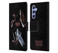 Head Case Designs sous Licence Officielle Freddy VS. Jason Freddy Contre Jason Graphiques Étui Portefeuille en Cuir Compatible avec Samsung Galaxy A34 5G
