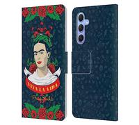 Head Case Designs sous Licence Officielle Frida Kahlo Viva Vida La Vida Icônes Étui Portefeuille en Cuir Compatible avec Samsung Galaxy A34 5G