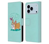 Head Case Designs sous Licence Officielle Grace Illustration Corgi Chiens Étui Portefeuille en Cuir Compatible avec Apple iPhone 17 Pro