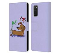 Head Case Designs sous Licence Officielle Grace Illustration Teckel Chiens Étui Portefeuille en Cuir Compatible avec Samsung Galaxy S20 / S20 5G