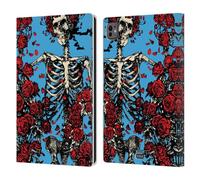 Head Case Designs sous Licence Officielle Grateful Dead Bertha Crâne Roses Tendances Étui Portefeuille en Cuir Compatible avec Apple iPad Pro 11 M4 2024
