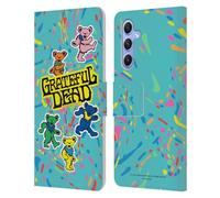 Head Case Designs sous Licence Officielle Grateful Dead Ours Éclaboussure de Couleur Tendances Étui Portefeuille en Cuir Compatible avec Samsung Galaxy A34 5G