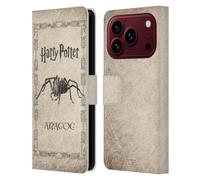 Head Case Designs sous Licence Officielle Harry Potter Aragog Spider Creature Chamber of Secrets II Étui Portefeuille en Cuir Compatible avec Apple iPhone 18 Pro