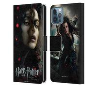 Head Case Designs sous Licence Officielle Harry Potter Bellatrix Lestrange Deathly Hallows VIII Étui Portefeuille en Cuir Compatible avec Apple iPhone 12 / iPhone 12 Pro