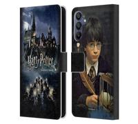 Head Case Designs sous Licence Officielle Harry Potter Château Sorcerer's Stone II Coque en Cuir à Portefeuille Compatible avec Samsung Galaxy A15
