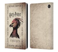 Head Case Designs sous Licence Officielle Harry Potter Fawkes Phoenix Creature Chamber of Secrets II Étui Portefeuille en Cuir Compatible avec Amazon Fire 7 2022