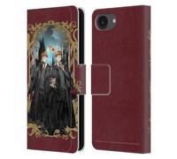 Head Case Designs sous Licence Officielle Harry Potter Fred Et George Weasley 25ème Anniversaire Anime Étui Portefeuille en Cuir Compatible avec Apple iPhone 16e / iPhone 17e