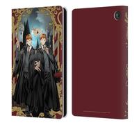 Head Case Designs sous Licence Officielle Harry Potter Fred Et George Weasley 25ème Anniversaire Anime Étui Portefeuille en Cuir Compatible avec Amazon Fire 7 2022