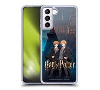 Head Case Designs sous Licence Officielle Harry Potter Fred Et George Weasley Célébration Anime Coque en Gel [Qualité Militaire] Compatible avec Samsung Galaxy S21+ 5G Et Compatible avec MagSafe