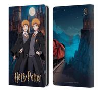 Head Case Designs sous Licence Officielle Harry Potter Fred Et George Weasley Célébration Anime Étui Portefeuille en Cuir Compatible avec Amazon Fire 7 2022