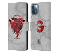 Head Case Designs sous Licence Officielle Harry Potter Gryffindor Deathly Hallows IV Étui Portefeuille en Cuir Compatible avec Apple iPhone 12 / iPhone 12 Pro