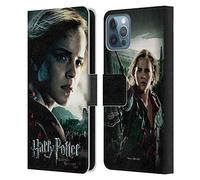 Head Case Designs sous Licence Officielle Harry Potter Hermione Granger Deathly Hallows VIII Étui Portefeuille en Cuir Compatible avec Apple iPhone 12 / iPhone 12 Pro