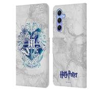 Head Case Designs sous Licence Officielle Harry Potter Hogwarts Aguamenti Deathly Hallows IX Coque en Cuir à Portefeuille Compatible avec Samsung Galaxy A34 5G