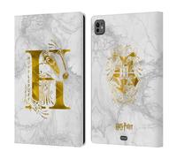 Head Case Designs sous Licence Officielle Harry Potter Hufflepuff Aguamenti Deathly Hallows IX Étui Portefeuille en Cuir Compatible avec Apple iPad Pro 11 M4 2024