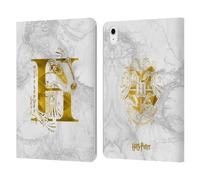 Head Case Designs sous Licence Officielle Harry Potter Hufflepuff Aguamenti Deathly Hallows IX Étui Portefeuille en Cuir Compatible avec Apple iPad Air 11 2020/2022/2024/2025
