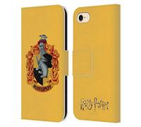 Head Case Designs sous Licence Officielle Harry Potter Hufflepuff Crête Chamber of Secrets I Étui Portefeuille en Cuir Compatible avec Apple iPhone 7/8 / SE 2020 & 2022