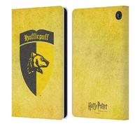 Head Case Designs sous Licence Officielle Harry Potter Hufflepuff Crête Sorcerer's Stone I Étui Portefeuille en Cuir Compatible avec Amazon Fire 7 2022
