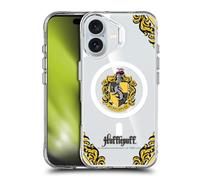 Head Case Designs sous Licence Officielle Harry Potter Hufflepuff Maisons Étui Antichoc [Protection de Qualité Militaire] Compatible avec Apple iPhone 16 et Compatible avec MagSafe