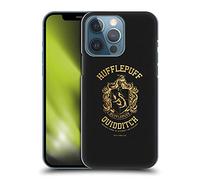 Head Case Designs sous Licence Officielle Harry Potter Hufflepuff Quidditch Deathly Hallows X Coque Dure pour l'arrière Compatible avec Apple iPhone 13 Pro