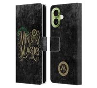 Head Case Designs sous Licence Officielle Harry Potter Ministère De La Magie Typographie des Lieux Étui Portefeuille en Cuir Compatible avec Apple iPhone 17
