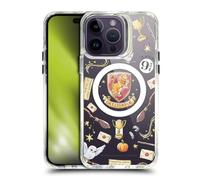 Head Case Designs sous Licence Officielle Harry Potter Motif Gryffondor Icônes Magiques Étui Antichoc [Qualité Militaire] Compatible avec Apple iPhone 14 Pro Max et Compatible avec MagSafe