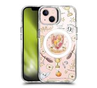 Head Case Designs sous Licence Officielle Harry Potter Motif Gryffondor Icônes Magiques Étui Antichoc [Protection de Qualité Militaire] Compatible avec Apple iPhone 13 et Compatible avec MagSafe