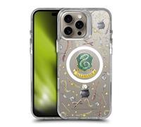 Head Case Designs sous Licence Officielle Harry Potter Motif Serpentard Icônes Magiques Étui Antichoc [Qualité Militaire] Compatible avec Apple iPhone 16 Pro Max et Compatible avec MagSafe