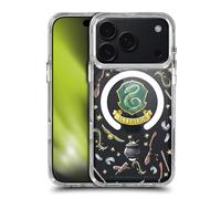 Head Case Designs sous Licence Officielle Harry Potter Motif Serpentard Icônes Magiques Étui Antichoc [Protection de Qualité Militaire] Compatible avec Apple iPhone 17 Pro et Compatible avec MagSafe