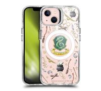 Head Case Designs sous Licence Officielle Harry Potter Motif Serpentard Icônes Magiques Étui Antichoc [Protection de Qualité Militaire] Compatible avec Apple iPhone 13 et Compatible avec MagSafe