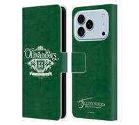 Head Case Designs sous Licence Officielle Harry Potter Ollivanders Typographie des Lieux Étui Portefeuille en Cuir Compatible avec Apple iPhone 17 Pro