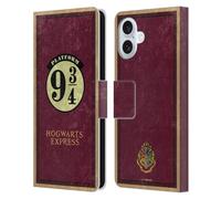Head Case Designs sous Licence Officielle Harry Potter Plateforme 9 3/4 Typographie des Lieux Étui Portefeuille en Cuir Compatible avec Apple iPhone 16 Plus