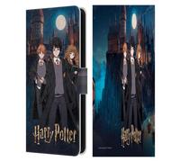 Head Case Designs sous Licence Officielle Harry Potter Ron, Hermione Et Harry Célébration Anime Étui Portefeuille en Cuir Compatible avec Samsung Galaxy S23 FE 5G