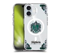 Head Case Designs sous Licence Officielle Harry Potter Slytherin Maisons Étui Antichoc [Protection de Qualité Militaire] Compatible avec Apple iPhone 16 et Compatible avec MagSafe