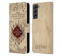 Head Case Designs sous Licence Officielle Harry Potter The Marauder's Map Prisoner of Azkaban II Étui Portefeuille en Cuir Compatible avec Samsung Galaxy S21 FE 5G