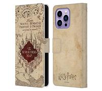 Head Case Designs sous Licence Officielle Harry Potter The Marauder's Map Prisoner of Azkaban II Étui Portefeuille en Cuir Compatible avec Apple iPhone 14 Pro Max