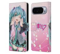 Head Case Designs sous Licence Officielle Hatsune Miku Clin d'oeil Graphiques Étui Portefeuille en Cuir Compatible avec Google Pixel 10 Pro XL
