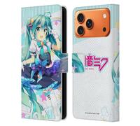 Head Case Designs sous Licence Officielle Hatsune Miku étoiles et Arc-en-Ciel Graphiques Étui Portefeuille en Cuir Compatible avec Apple iPhone 17 Pro Max