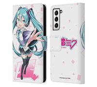 Head Case Designs sous Licence Officielle Hatsune Miku Mignon Graphiques Étui Portefeuille en Cuir Compatible avec Samsung Galaxy S21 5G