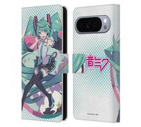 Head Case Designs sous Licence Officielle Hatsune Miku Pastels Graphiques Étui Portefeuille en Cuir Compatible avec Google Pixel 10 Pro XL