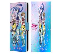Head Case Designs sous Licence Officielle Hatsune Miku Sakura Chanteurs virtuels Étui Portefeuille en Cuir Compatible avec Samsung Galaxy S25 FE