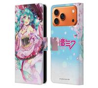 Head Case Designs sous Licence Officielle Hatsune Miku Sakura Graphiques Étui Portefeuille en Cuir Compatible avec Apple iPhone 17 Pro Max