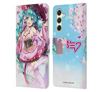 Head Case Designs sous Licence Officielle Hatsune Miku Sakura Graphiques Étui Portefeuille en Cuir Compatible avec Samsung Galaxy A54 5G