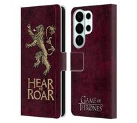Head Case Designs sous Licence Officielle HBO Game of Thrones Lannister Symboles Look Affligé Sombres Étui Portefeuille en Cuir Compatible avec Samsung Galaxy S26 Ultra